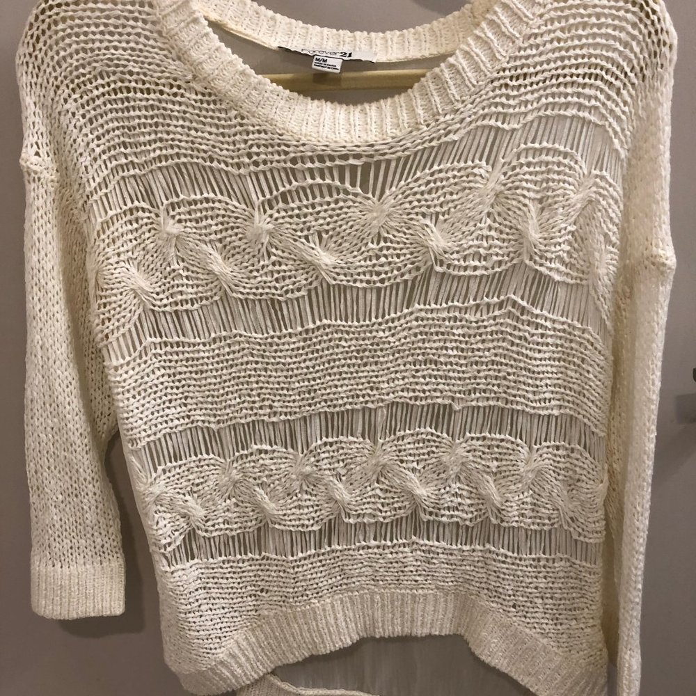 White Semi Sheer Sweater
